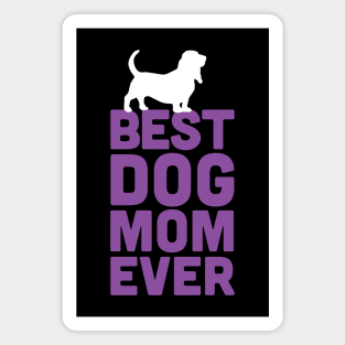 Best Basset Hound Dog Mom Ever - Purple Dog Lover Gift Magnet